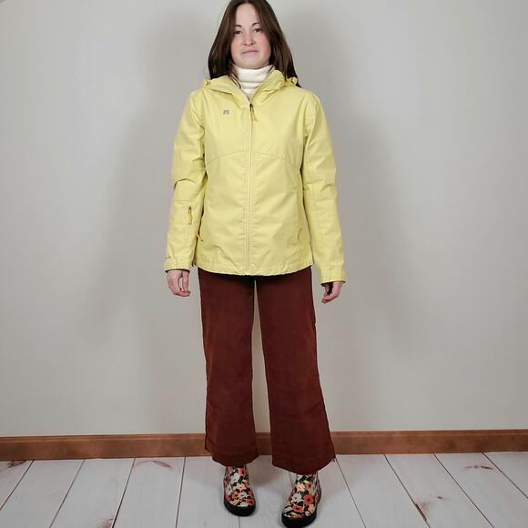 Avalanche Butter Yellow Zip Up Rain Jacket Windbreaker Womens Medium - Picture 1 of 12